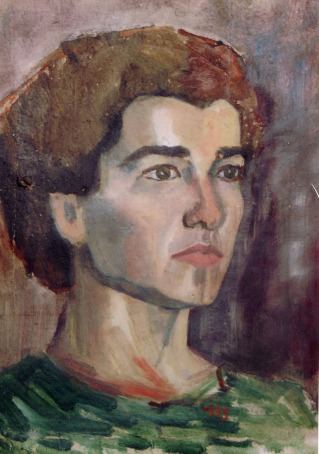 Βασίλης Σίμος. Προσωπογραφία , 1953 , λάδι σε χαρτόνι , 35x20